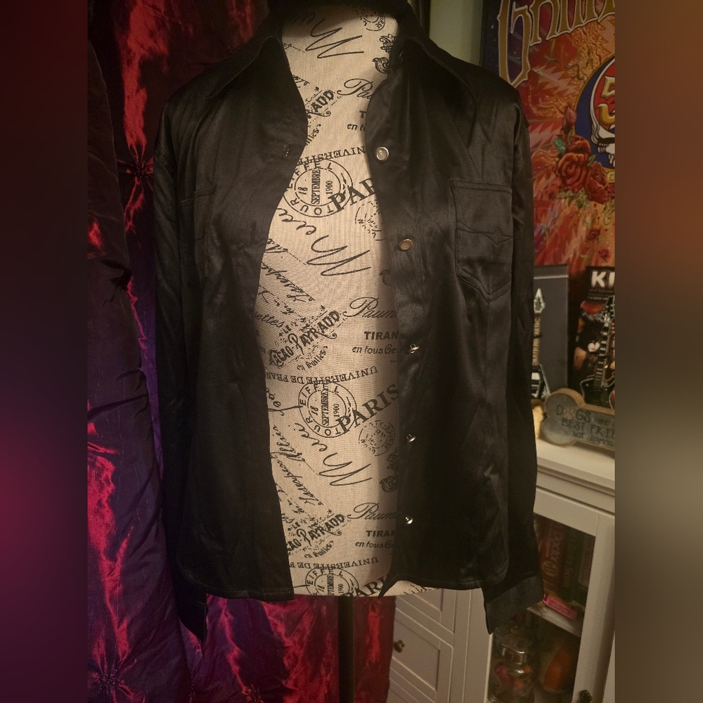 Jou Jou Black Long Sleeve Button Down Blouse